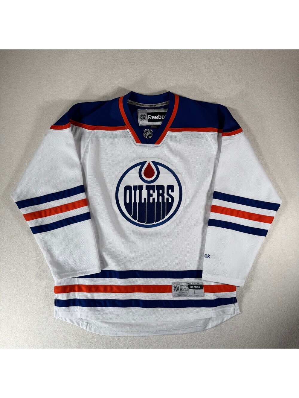 Reebok Edmonton Oilers NHL Hockey Jersey Away Authentic Size Large